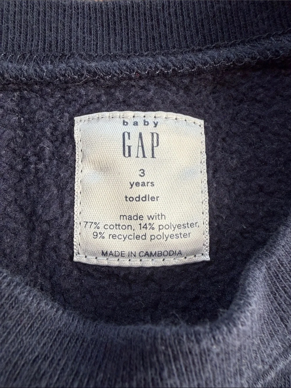 Baby Gap Crewneck Sweatshirt. Size 3 Years. Excellent Condition. Dark Navy.